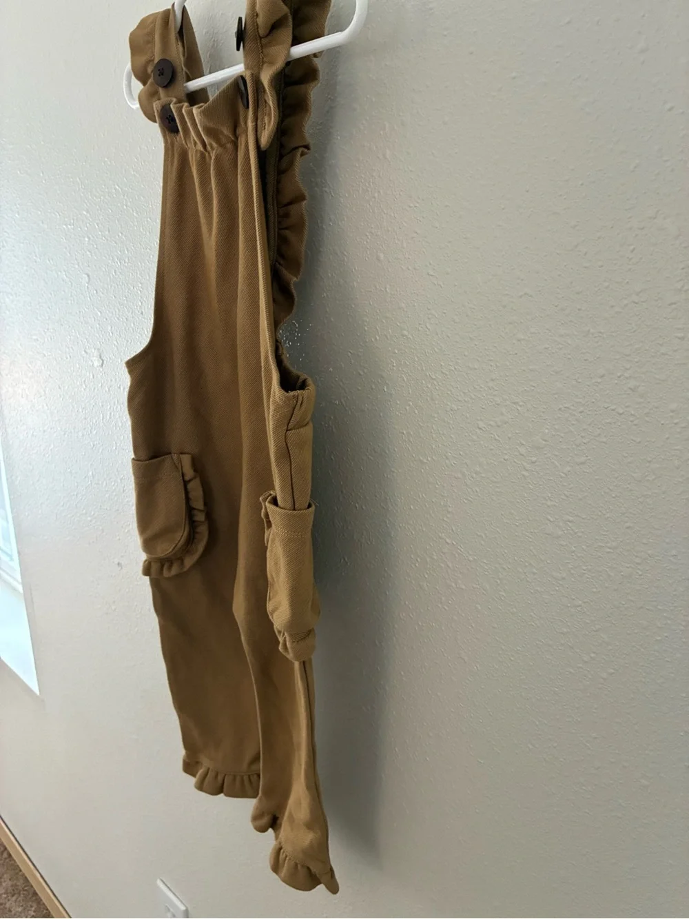 Milkbarn Rust Denim Ruffle Overalls